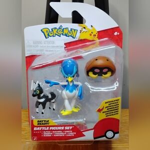 Jazwares: Pokemon Battle Figure Set 3-Pack: Quaxwell Blitzle Kabuto; NEW MISB